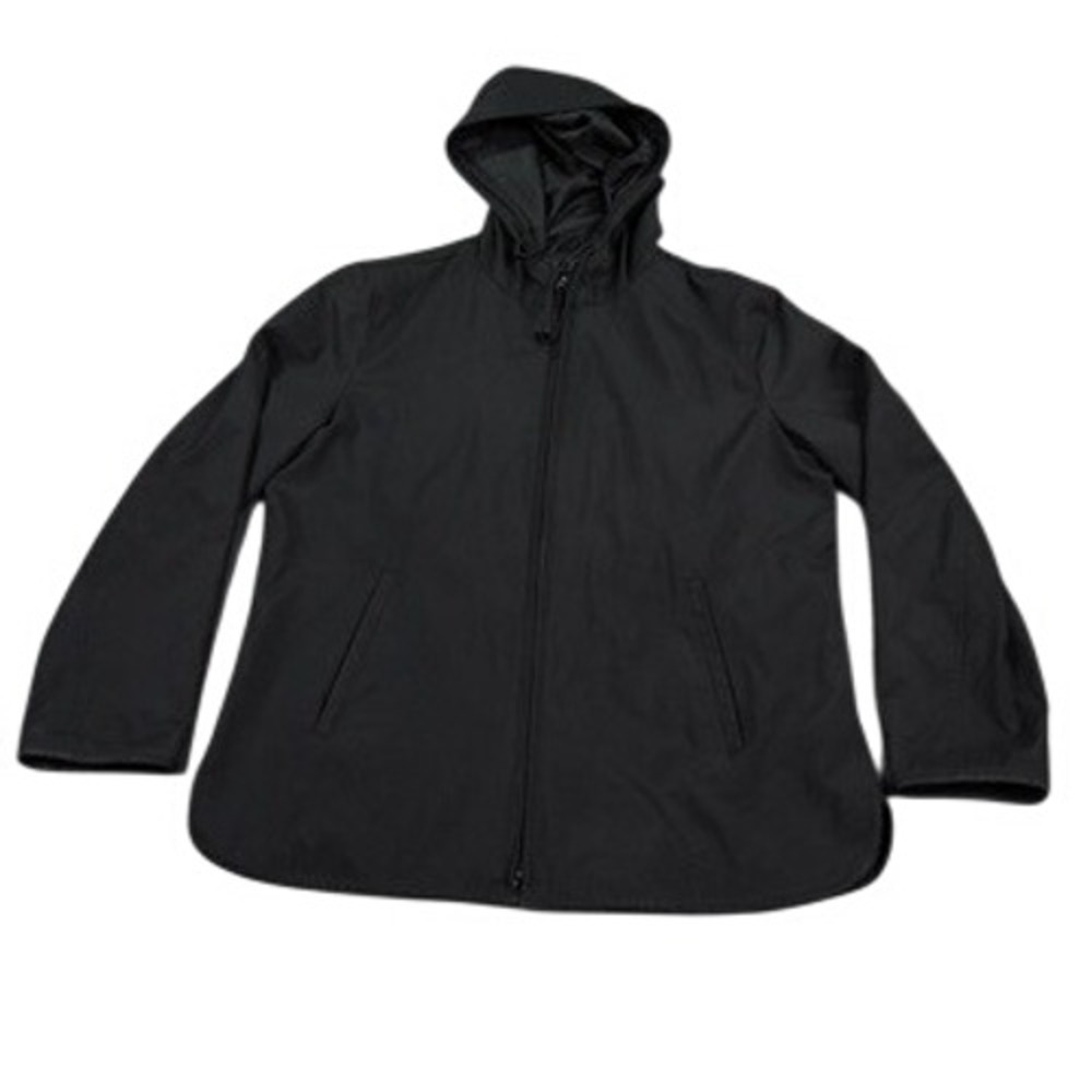 VTG Gap Hooded Jacket Mens Large Black Full Zip Windbreaker Lightweight Logo